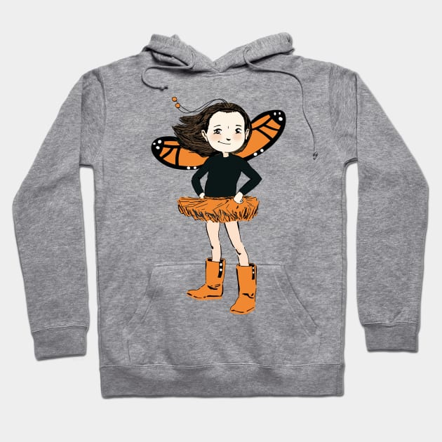 Cute Monarch Butterfly Girl Hoodie by GoneawayGames